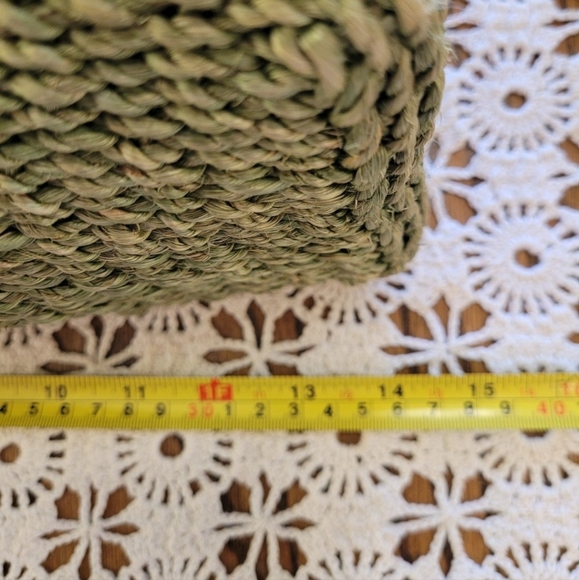 Boho Green Woven Fiber Shoulder Bag Tote Womens - Picture 9 of 12